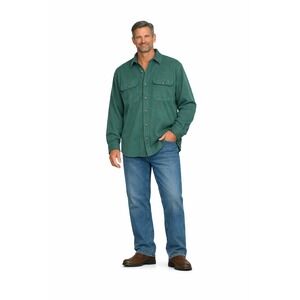 Polo Sport Ralph Lauren Men Size XL Green Ribbed Cotton Button Down Casual Shirt